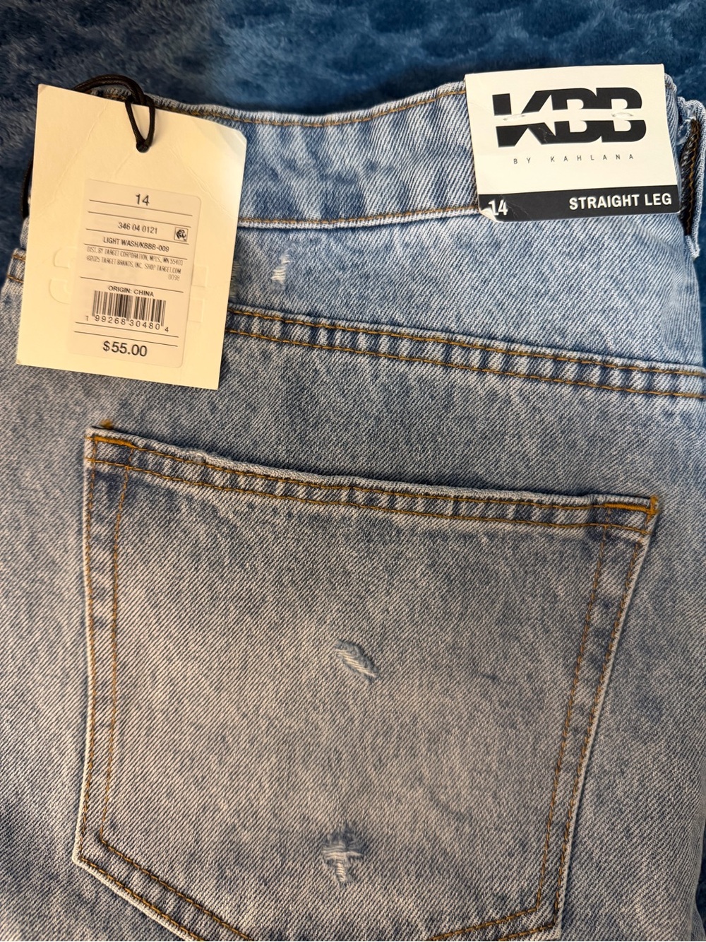 KBB By Kahlana Light Blue Straight Leg Jeans - Size 14 NWT - Picture 11 of 11